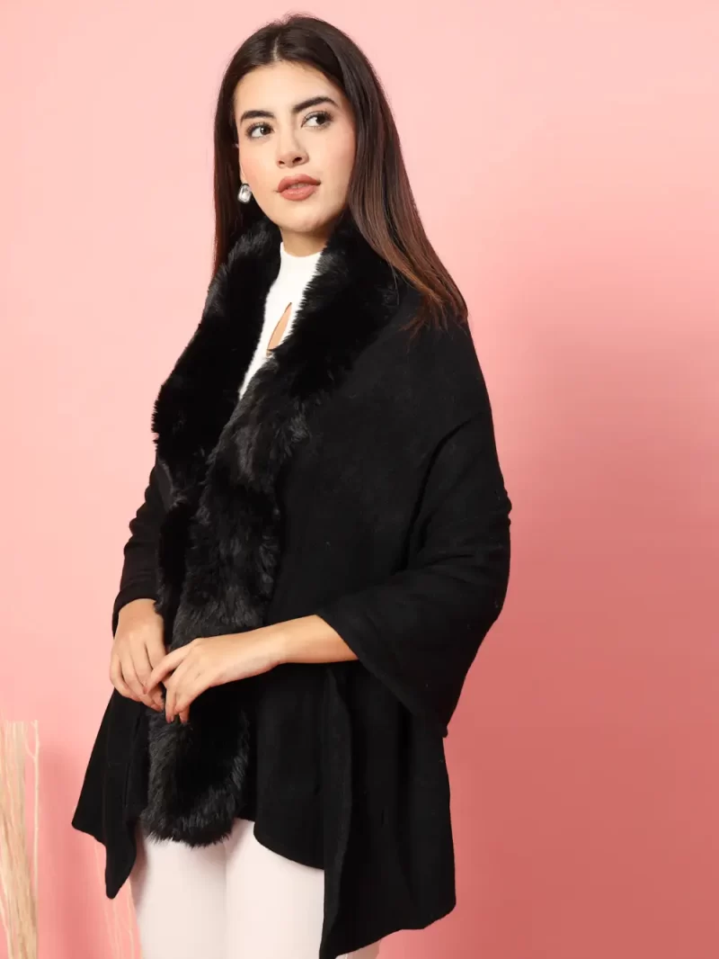 Women V-Neck Longline Poncho