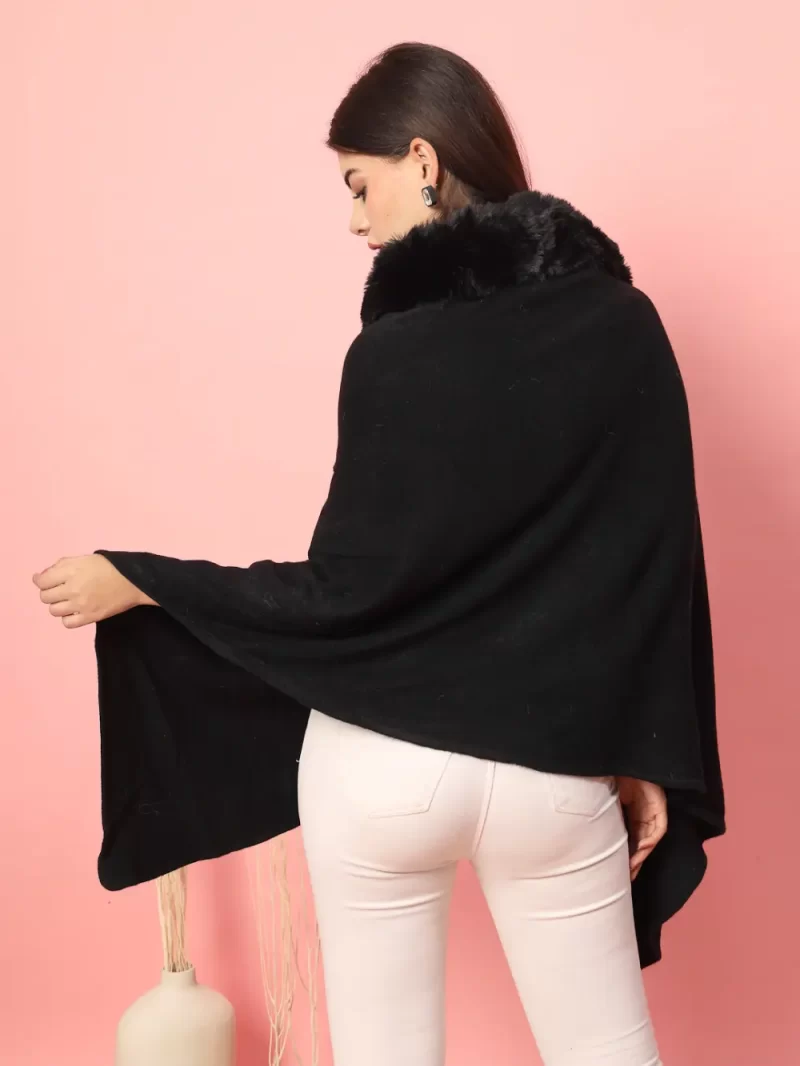 Women V-Neck Longline Poncho