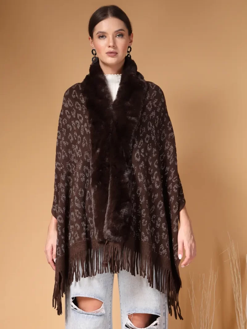 Women Geometric Printed Poncho