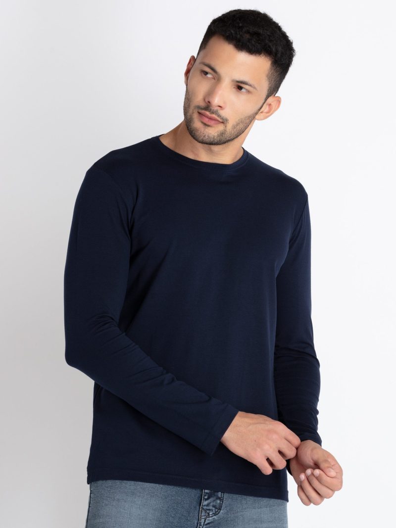 Status Quo Mens Solid Round Neck T-Shirt