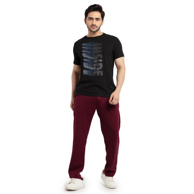 Status Quo Mens Solid Regular Fit Trackpants