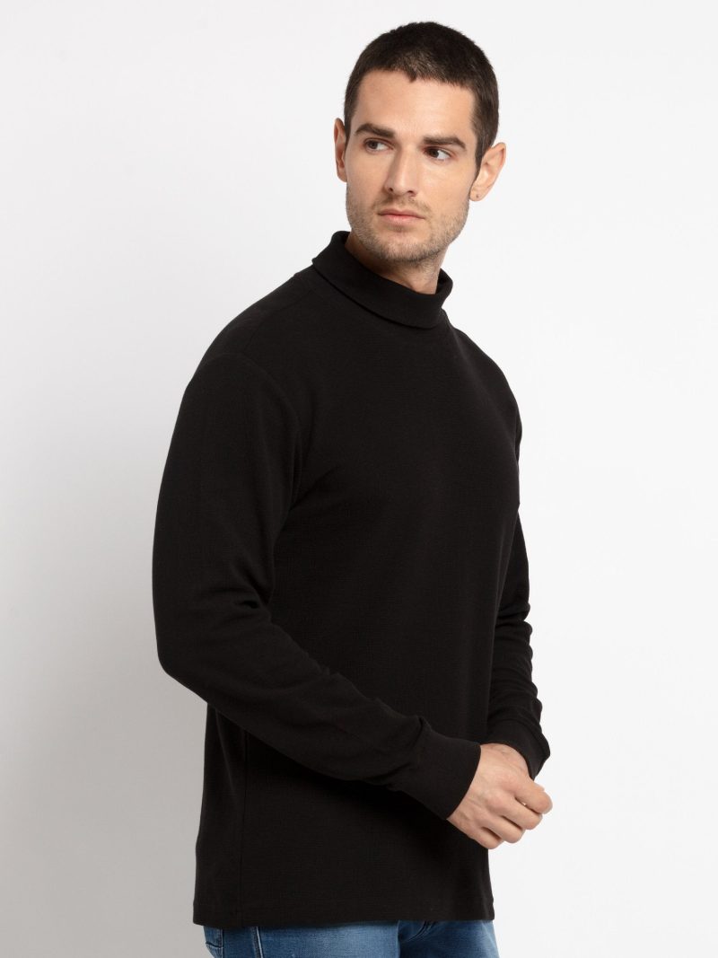 Status Quo Mens Solid Turtle Neck T-Shirt