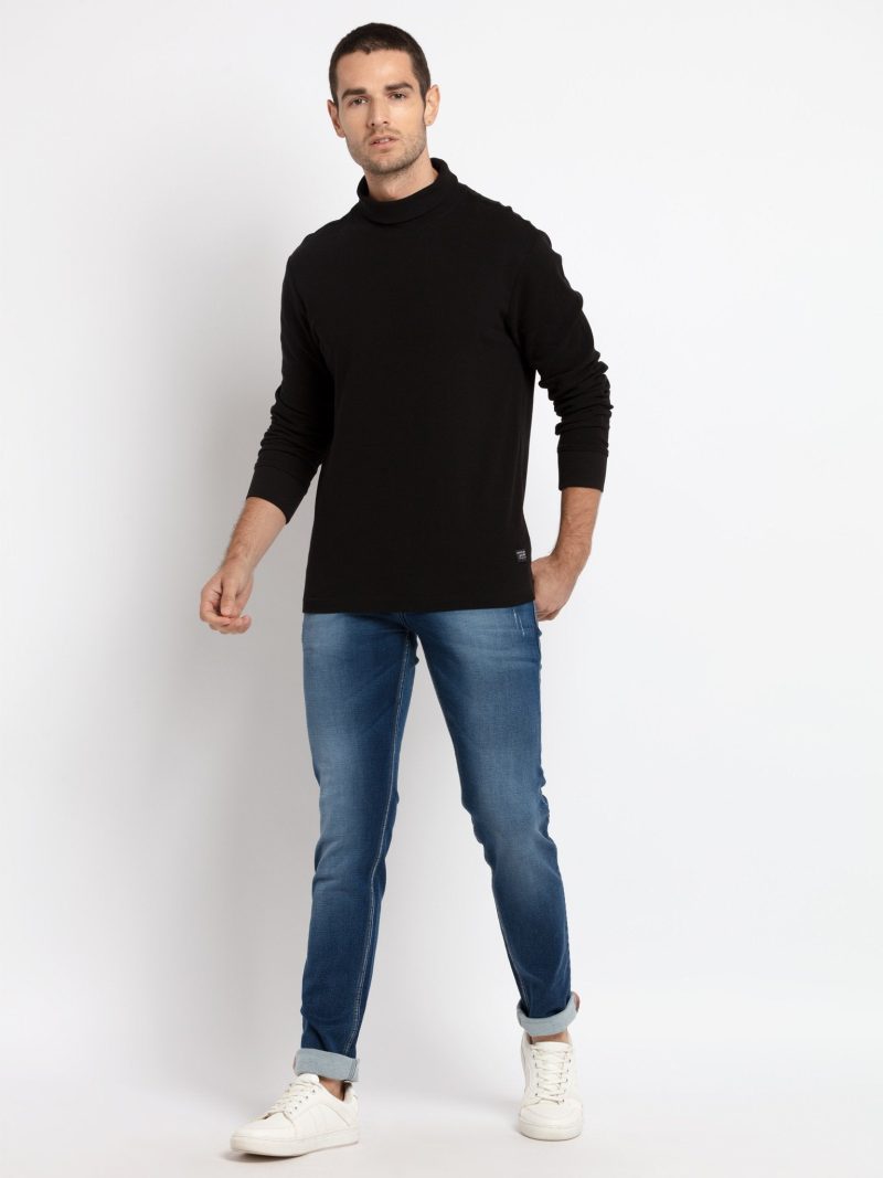 Status Quo Mens Solid Turtle Neck T-Shirt
