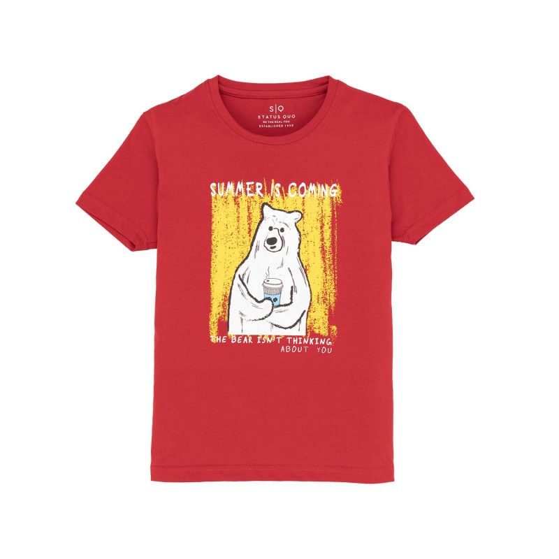 Status Quo Kids Printed Round Neck T-Shirt