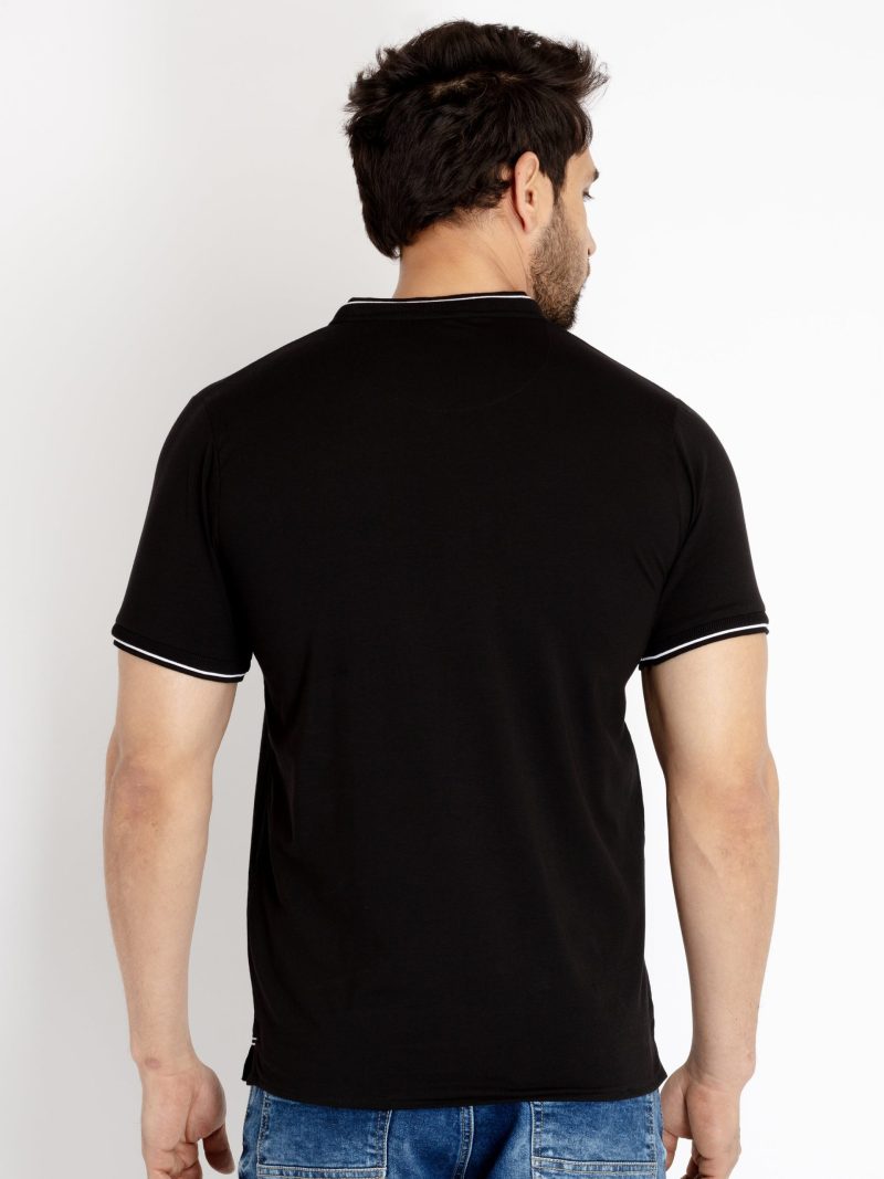 Status Quo Mens Solid Henley Neck T-Shirt