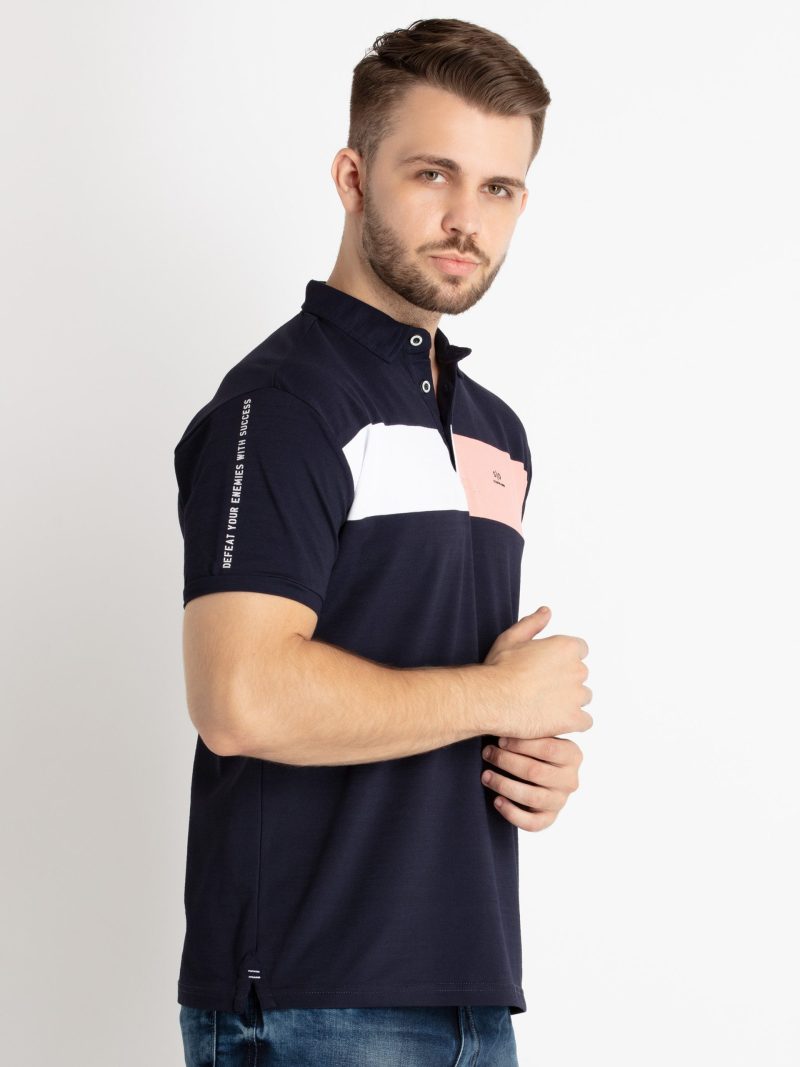 Status Quo Mens Colorblocked Polo T-Shirt