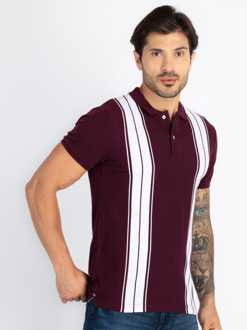 Status Quo Status Quo Men'S Striped Polo Neck Regular Fit Tshirt