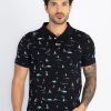 Status Quo Status Quo Men'S All Over Printed Polo Neck Regular Fit Tshirt