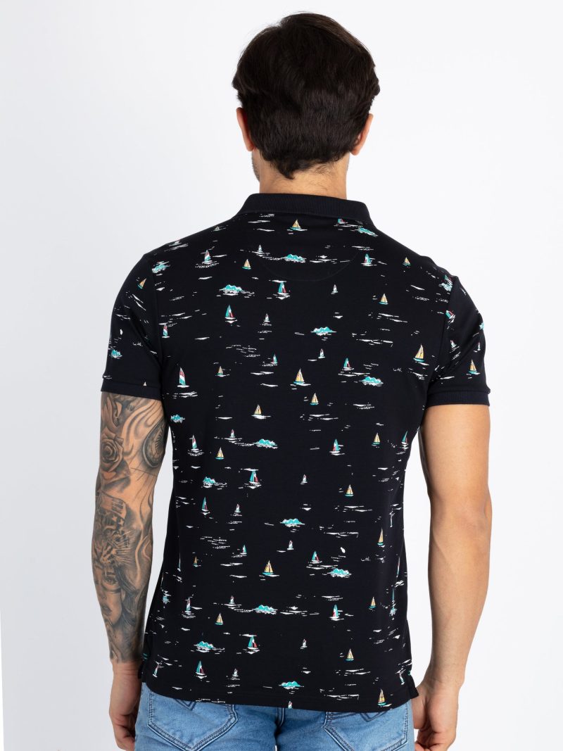 Status Quo Status Quo Men'S All Over Printed Polo Neck Regular Fit Tshirt