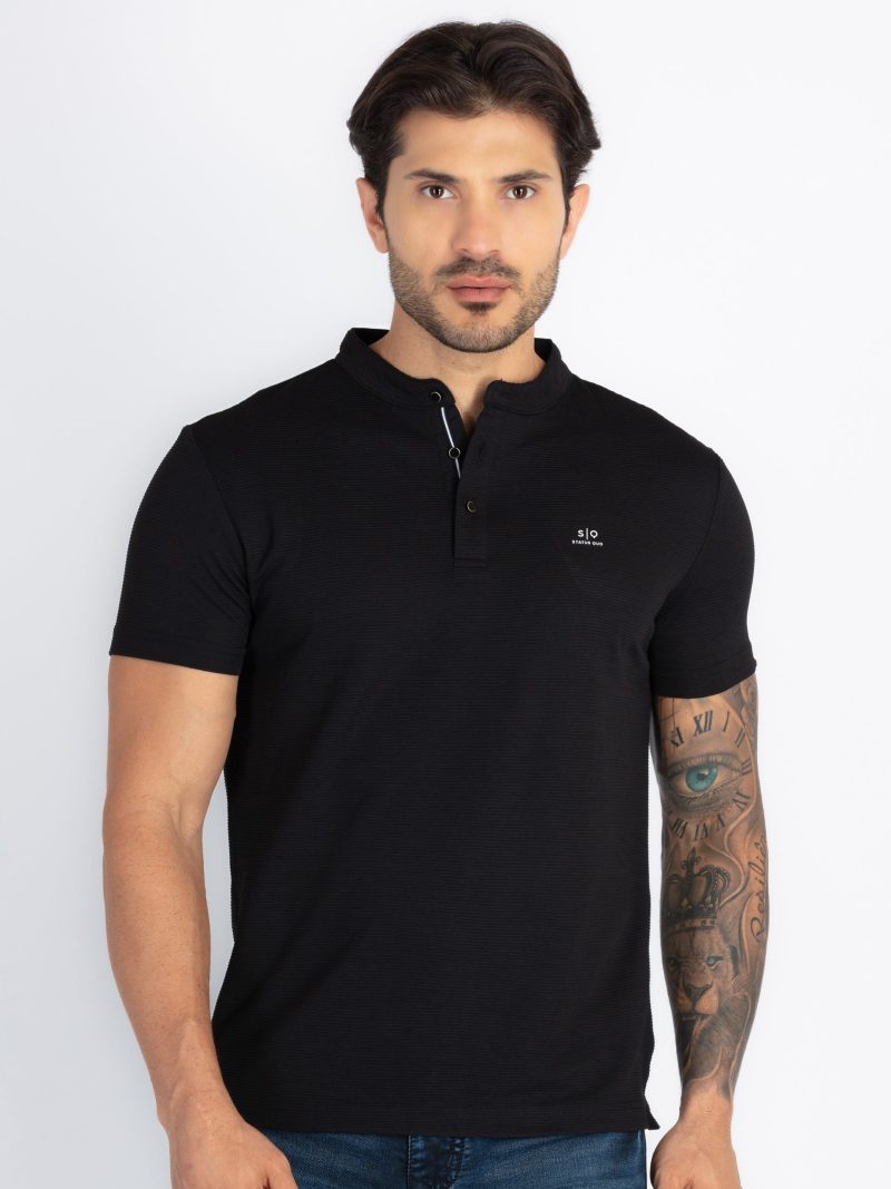 Status Quo Status Quo Men'S Solid Polo Neck Regular Fit Tshirt