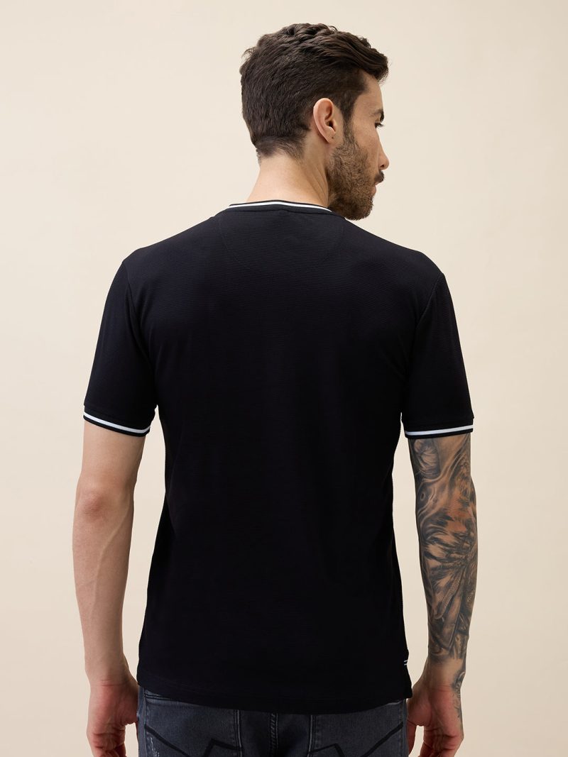 Status Quo Mens Solid Slim Fit Polo T-Shirt With Tipping Collar