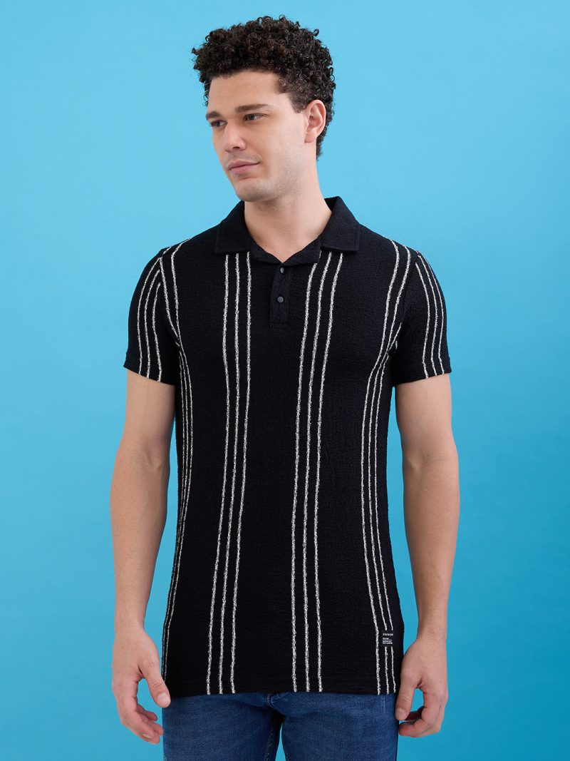 Status Quo Men'S New Basic Solid Slim Fit Polo Tshirt With Tipping Collar