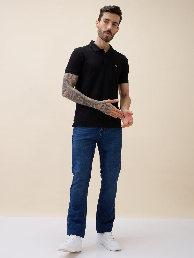 Status Quo Status Quo Men'S Solid Polo Collar Half Sleeves Regular Fit Tshirt