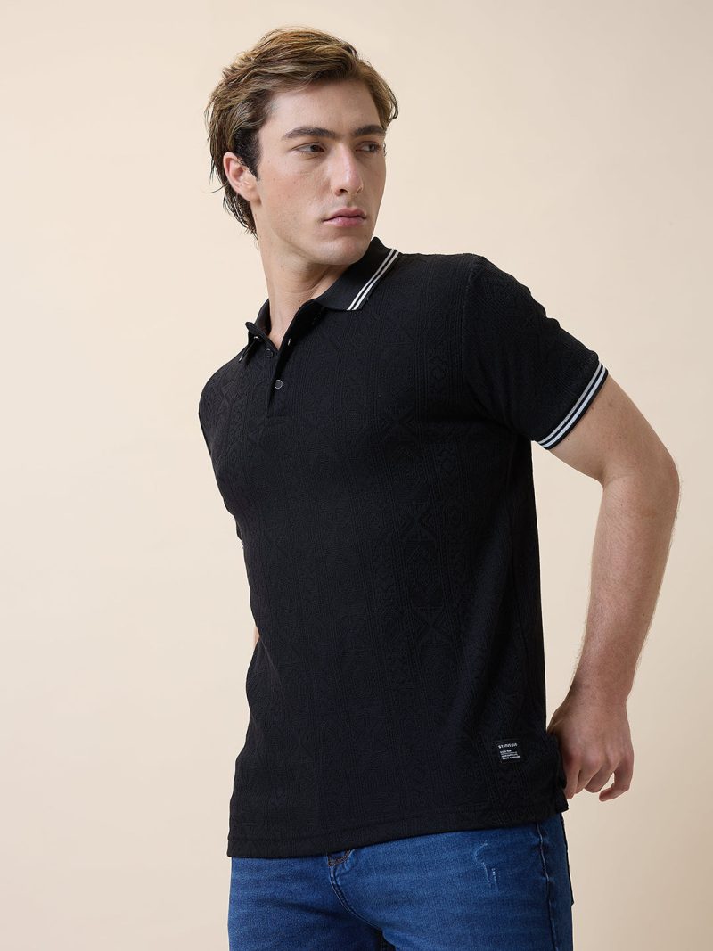 Status Quo Mens Solid Polo Collar Half Sleeves Regular Fit Tshirt