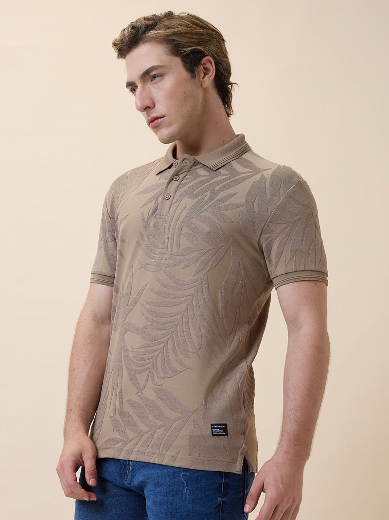 Status Quo Mens Solid Polo Collar Half Sleeves Regular Fit Tshirt