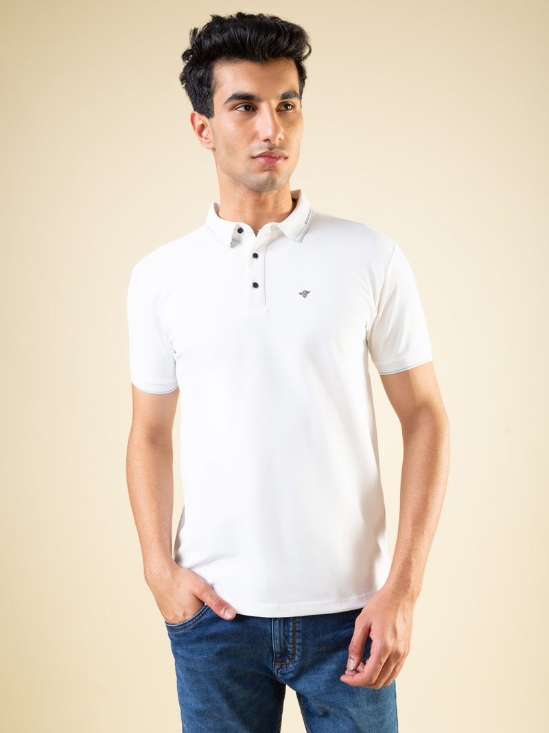 Status Quo Men'S All-Over Solid Polo Collar Half Sleeves Regular Fit Tshirt