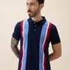 Status Quo Status Quo Men'S Striped Polo Collar Half Sleeves Regular Fit Tshirt