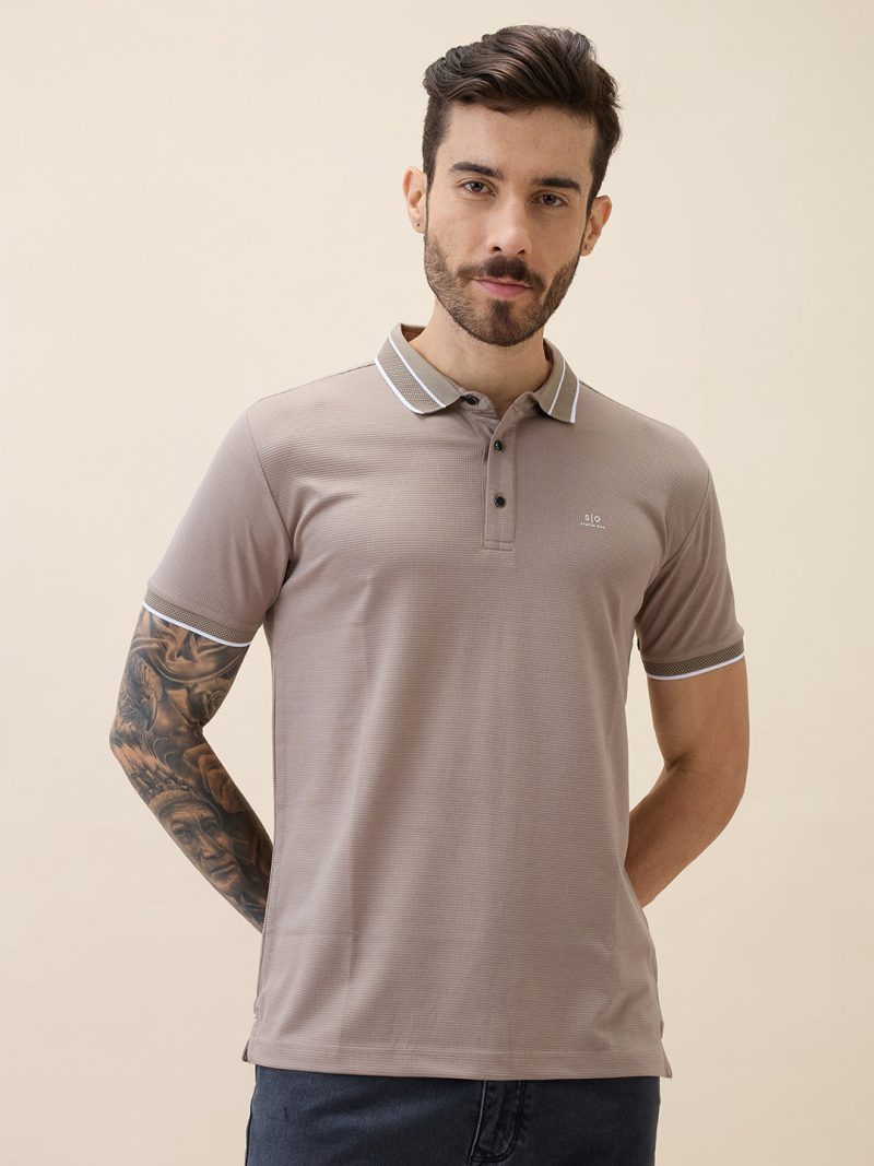 Status Quo Status Quo Men'S Solid Polo Collar Half Sleeves Regular Fit Tshirt