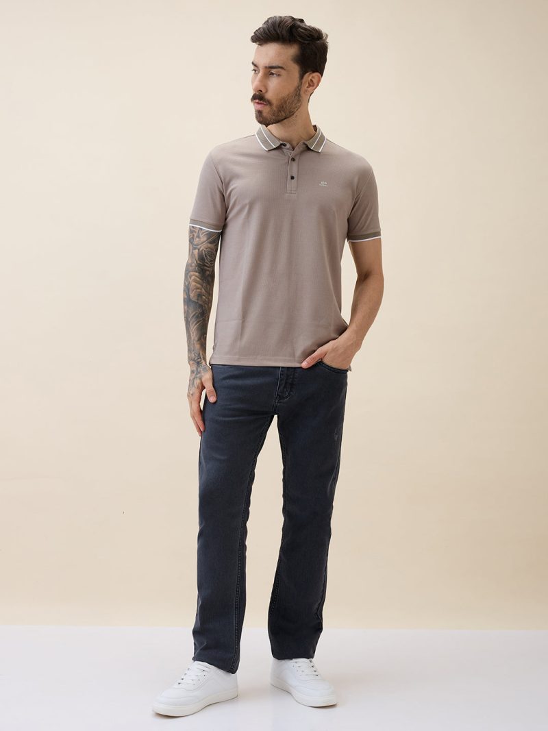 Status Quo Status Quo Men'S Solid Polo Collar Half Sleeves Regular Fit Tshirt