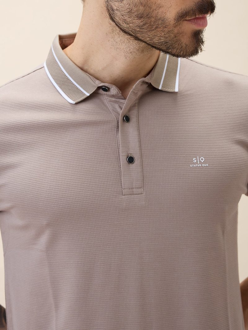 Status Quo Status Quo Men'S Solid Polo Collar Half Sleeves Regular Fit Tshirt