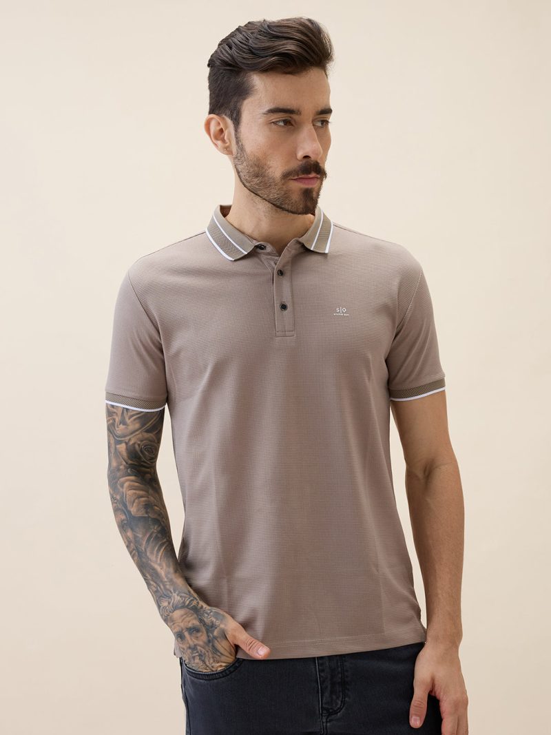 Status Quo Status Quo Men'S Solid Polo Collar Half Sleeves Regular Fit Tshirt