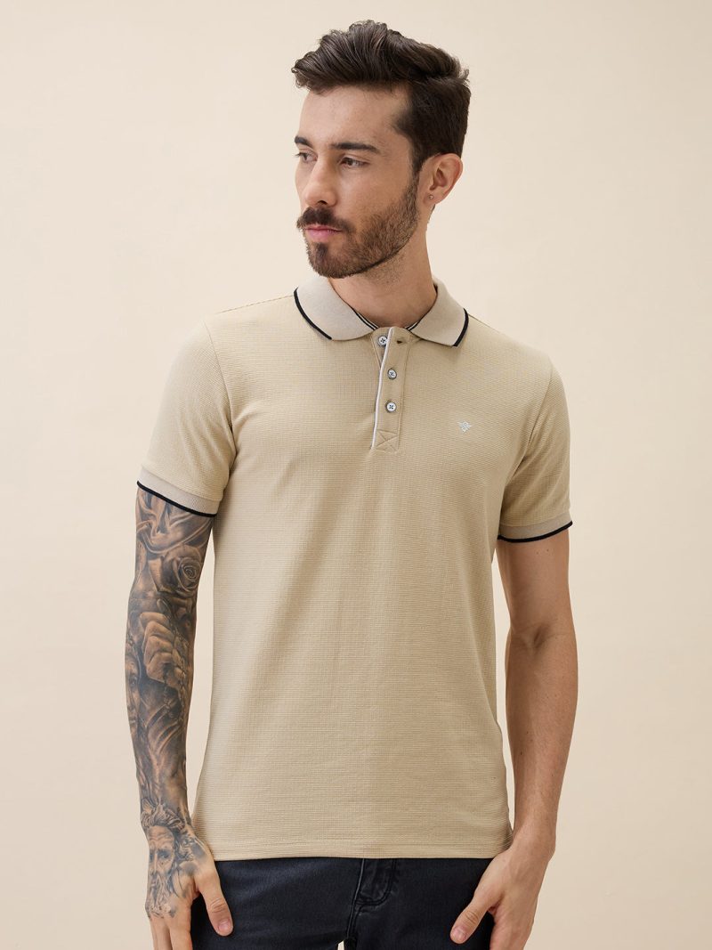 Status Quo Status Quo Men'S Solid Polo Collar Half Sleeves Regular Fit Tshirt