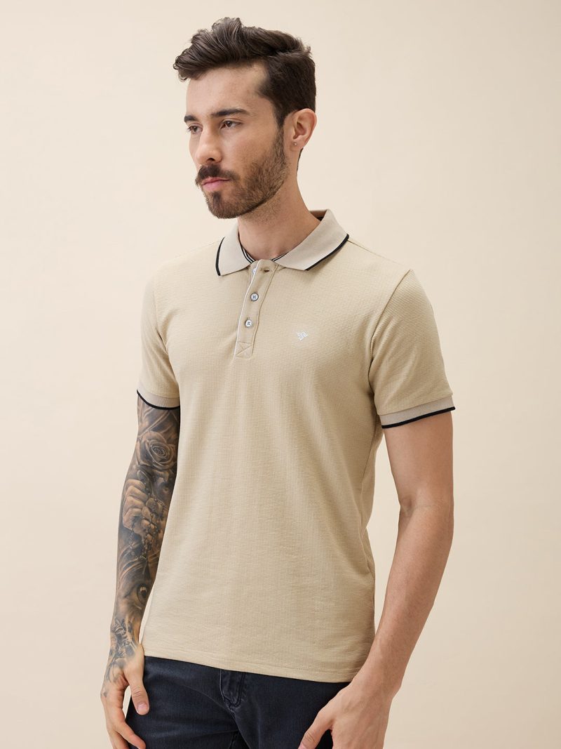 Status Quo Status Quo Men'S Solid Polo Collar Half Sleeves Regular Fit Tshirt