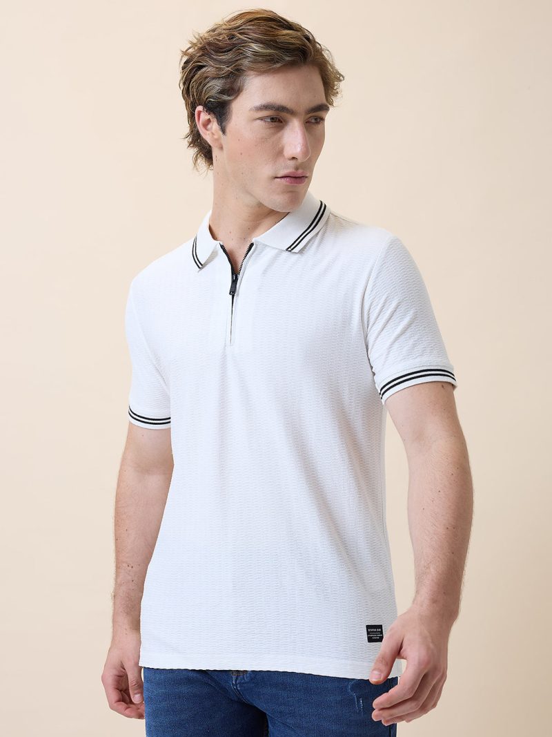 Status Quo Men'S Solid Polo Collar Half Sleeves Regular Fit Tshirt