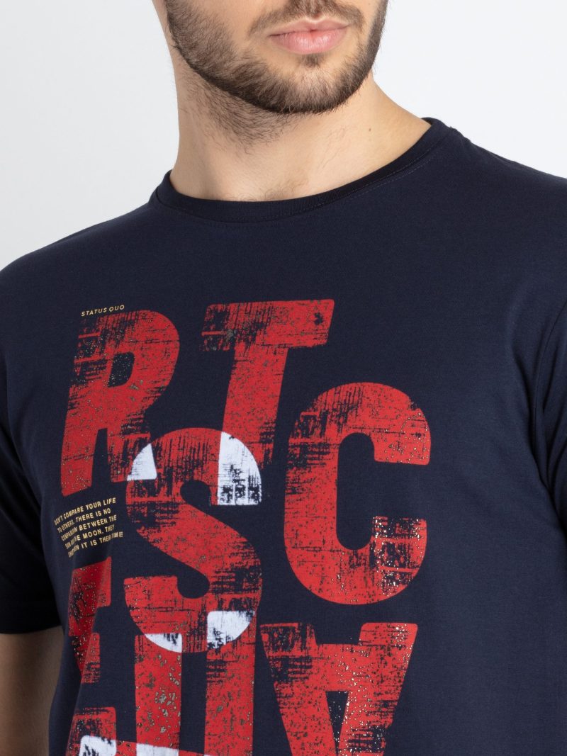 Status Quo Mens Printed Round Neck T-Shirt