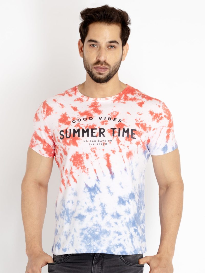 Status Quo Mens Tie Dye Round Neck T-Shirt