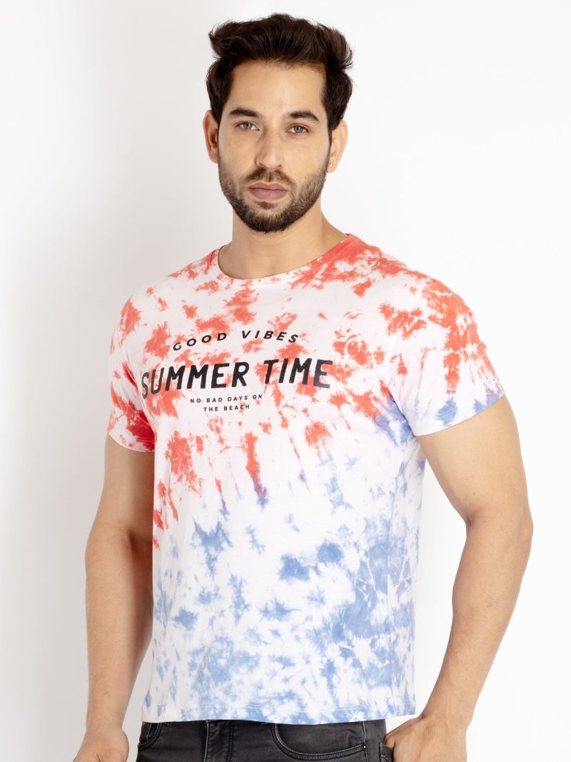 Status Quo Mens Tie Dye Round Neck T-Shirt