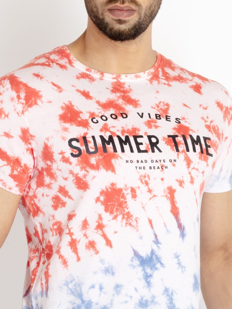 Status Quo Mens Tie Dye Round Neck T-Shirt