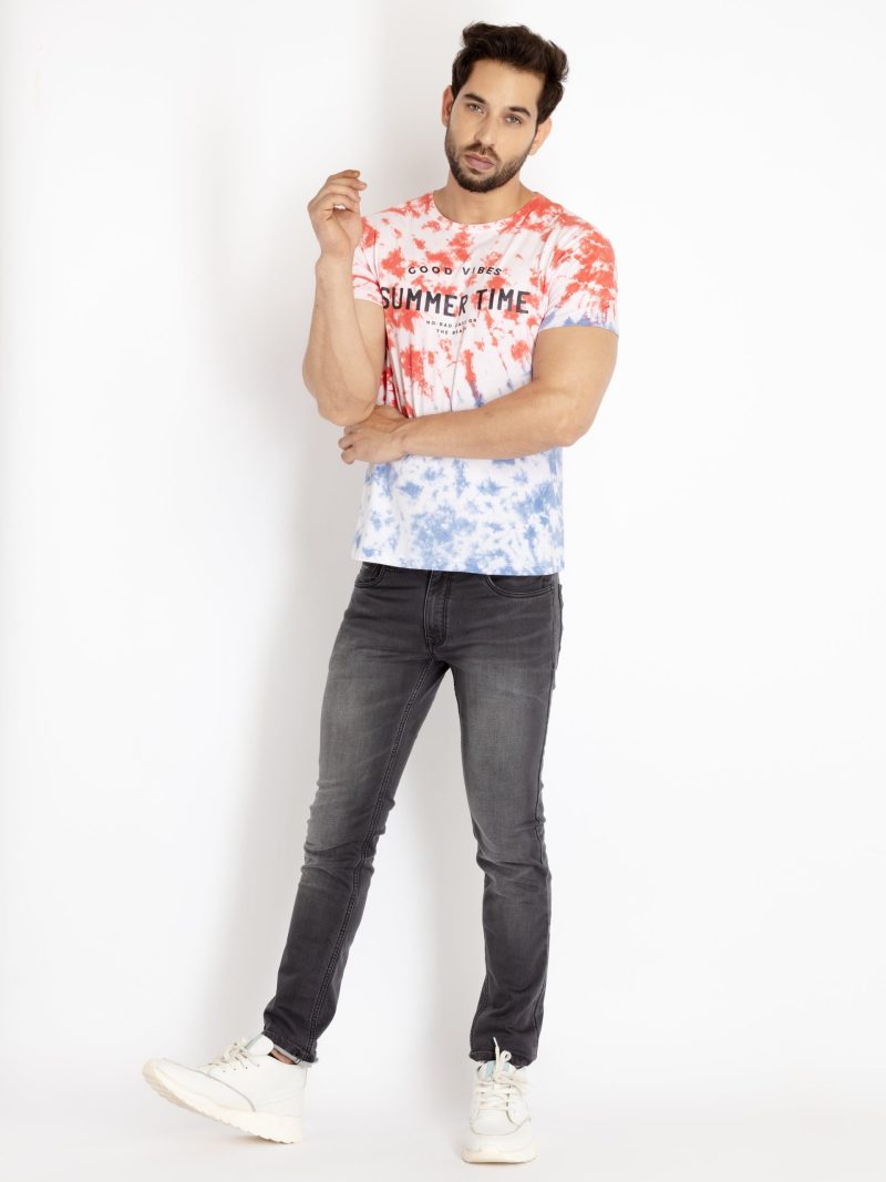 Status Quo Mens Tie Dye Round Neck T-Shirt