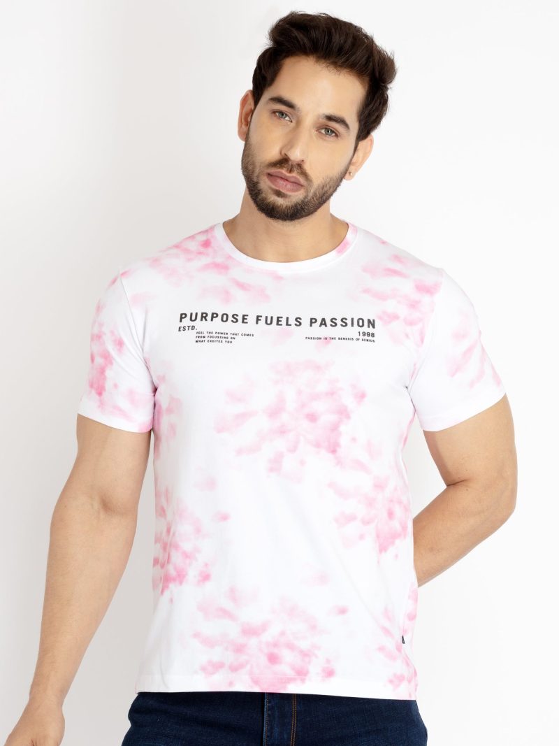 Status Quo Mens Tie Dye Round Neck T-Shirt