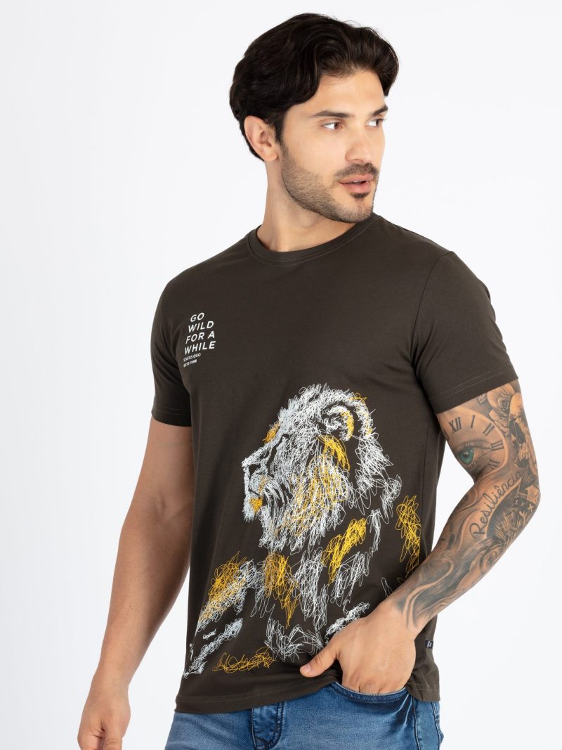 Status Quo Mens Printed Round Neck T-Shirt