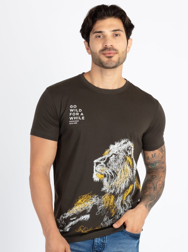 Status Quo Mens Printed Round Neck T-Shirt