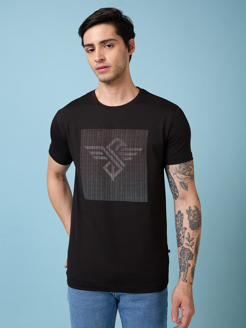 Status Quo Men'S Typography Printed Round Neck Short Sleeves Regular Fit Tshirt