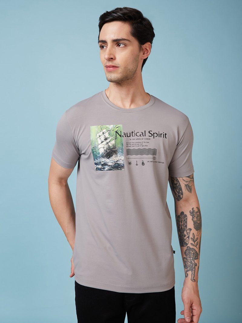 Status Quo Men'S Graphic Printed Round Neck Short Sleeves Regular Fit Tshirt