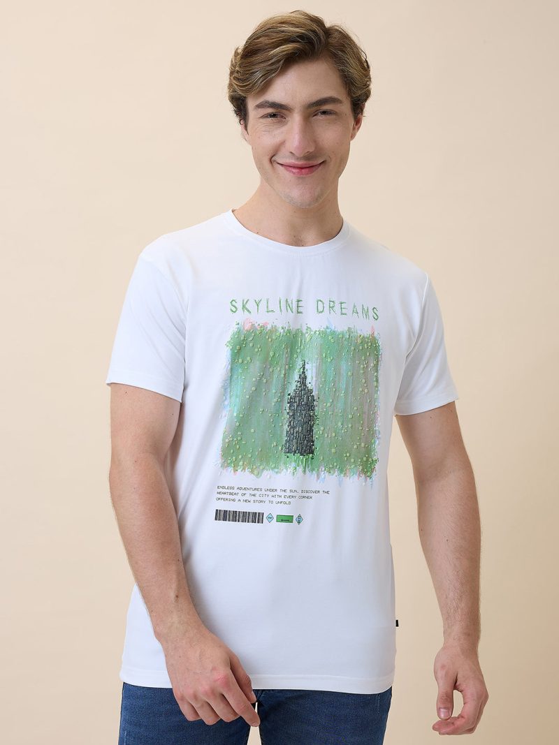 Status Quo Men'S Full-Front Graphic Printed Round Neck Half Sleeves Regular Fit Tshirt