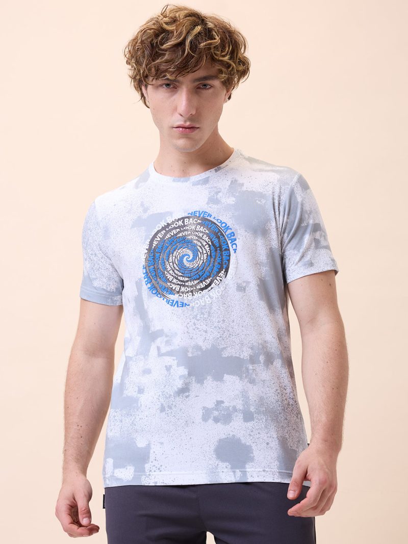 Status Quo Mens All-Over Typography Round Neck Half Sleeves Regular Fit T-Shirt