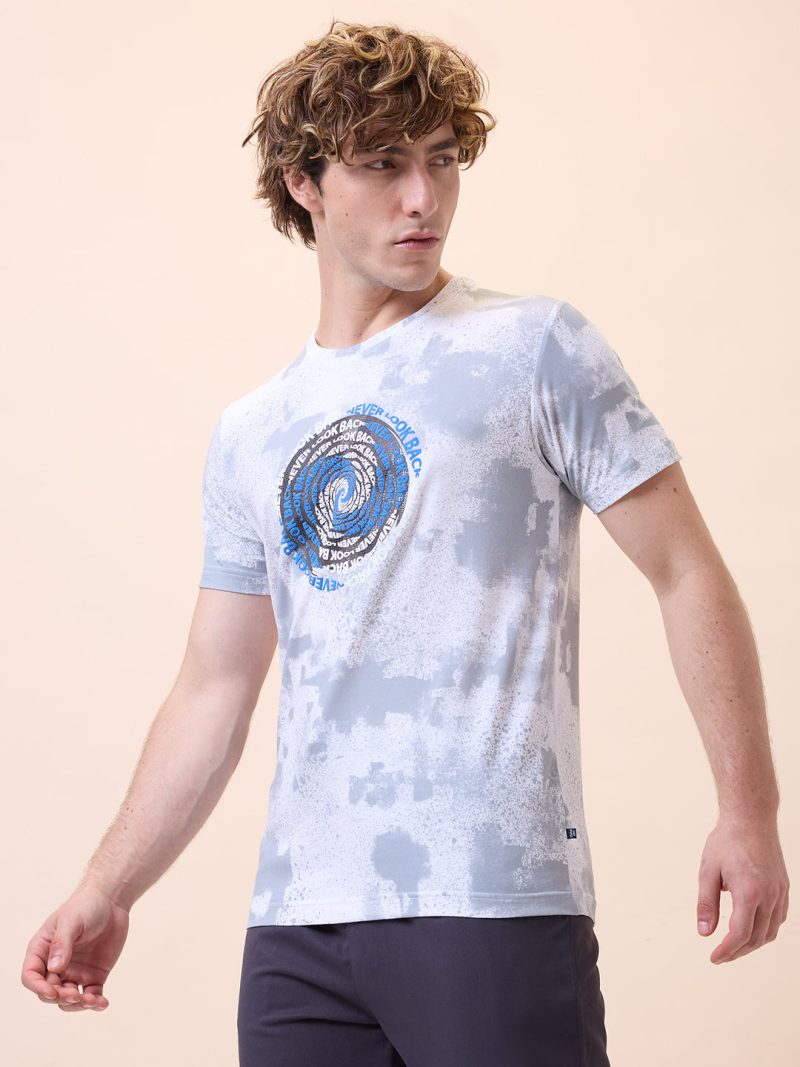Status Quo Mens All-Over Typography Round Neck Half Sleeves Regular Fit T-Shirt