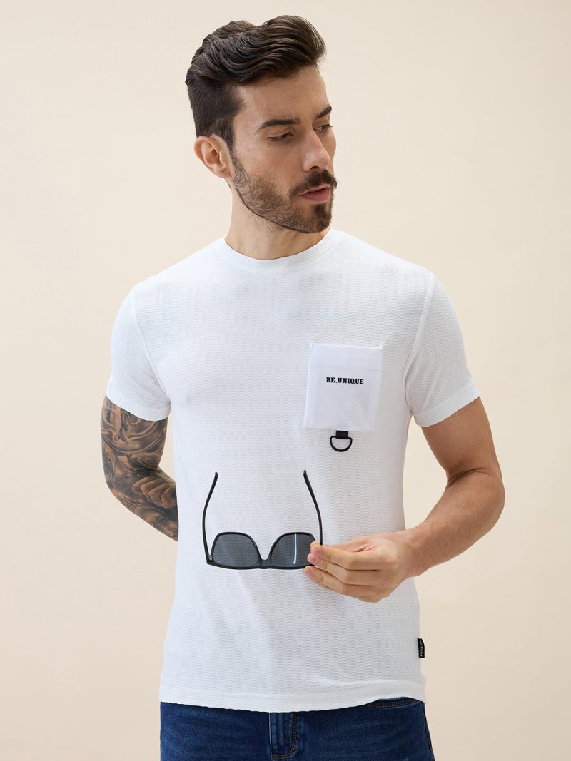 Status Quo Men'S Solid Round Neck Half Sleeves Regular Fit Tshirt