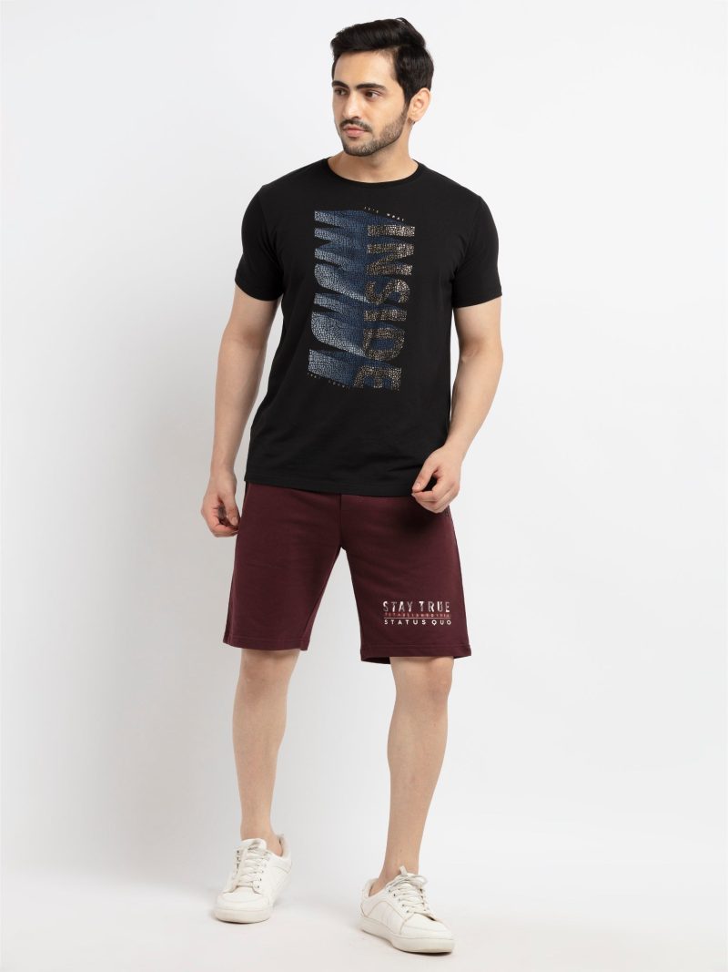 Status Quo Status Quo Men'S Typography Printed Regular Fit Short