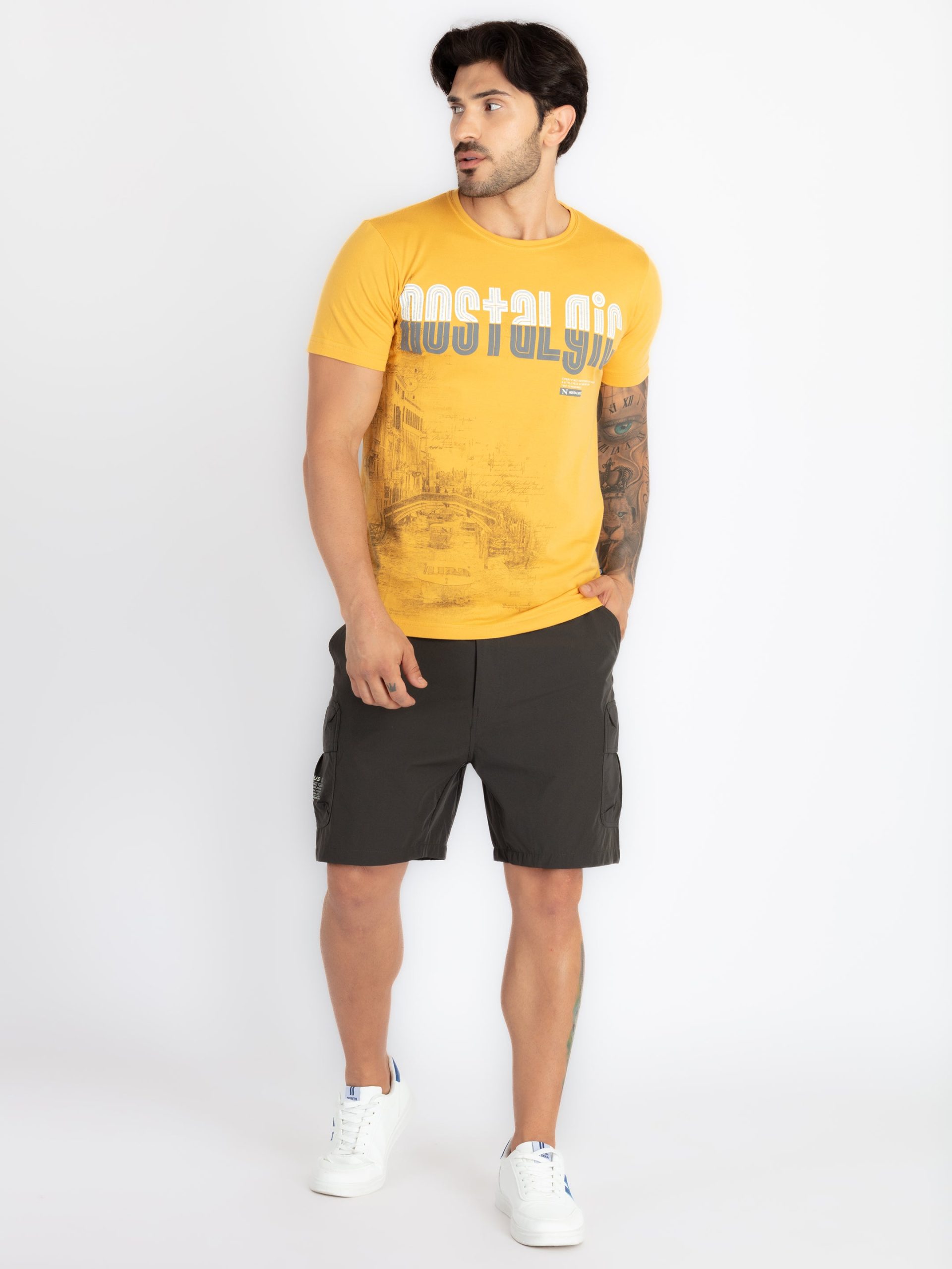 Status Quo Mens Solid Regular Fit Shorts