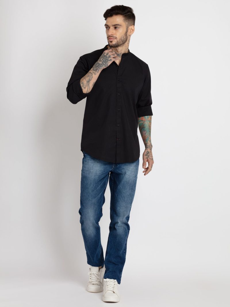 Status Quo Mens Checkered Cotton Slim Fit Shirt