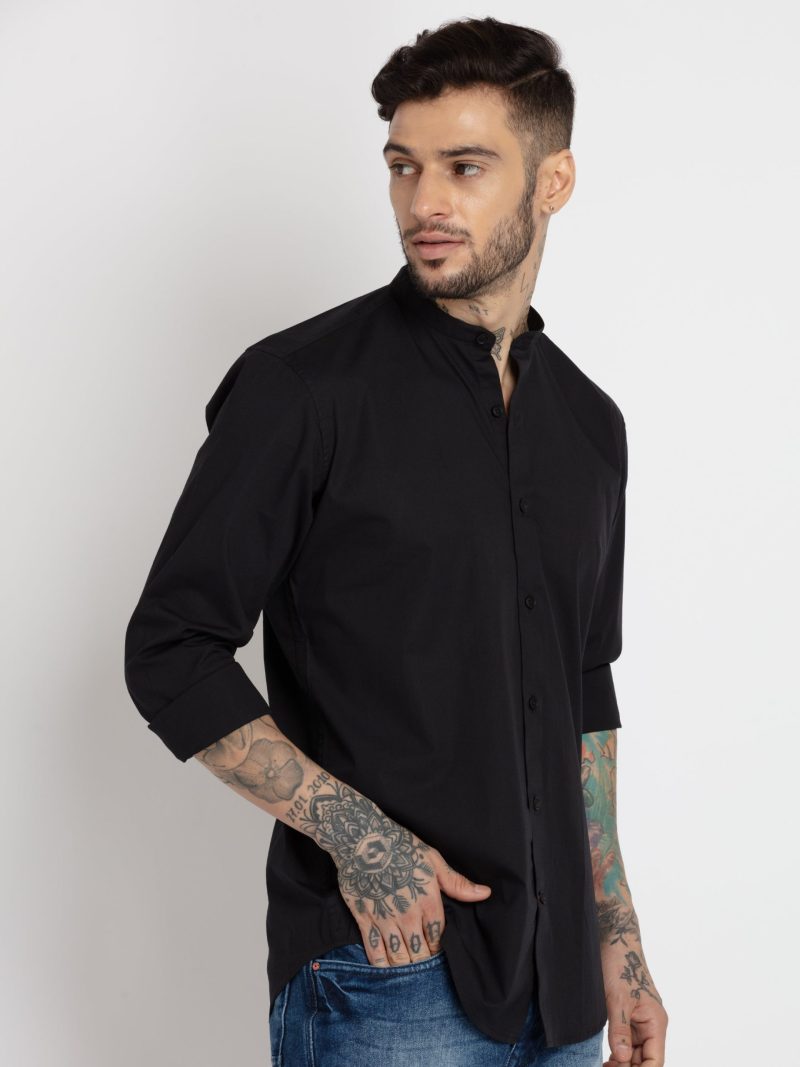 Status Quo Mens Checkered Cotton Slim Fit Shirt