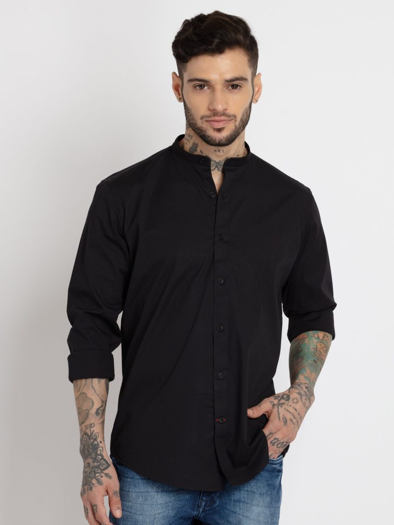 Status Quo Mens Checkered Cotton Slim Fit Shirt