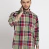 Status Quo Mens Checkered Cotton Slim Fit Shirt