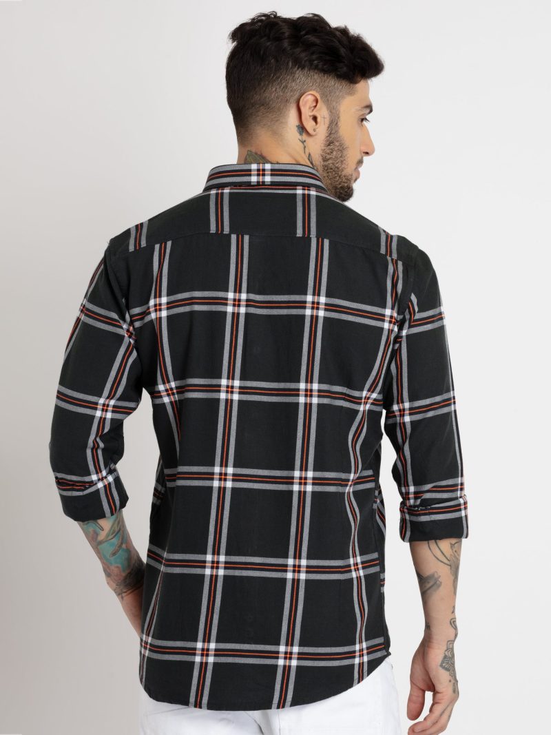 Status Quo Mens Checkered Cotton Slim Fit Shirt