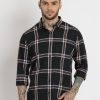 Status Quo Mens Checkered Cotton Slim Fit Shirt